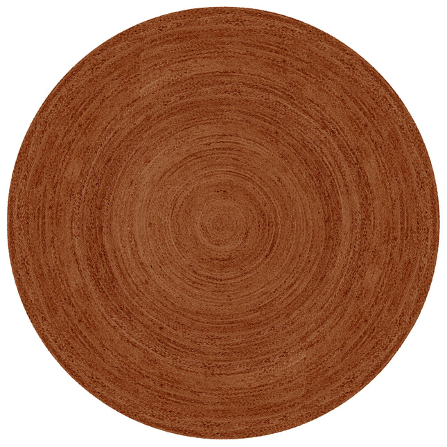 Rond jute vloerkleed Roest/terracotta