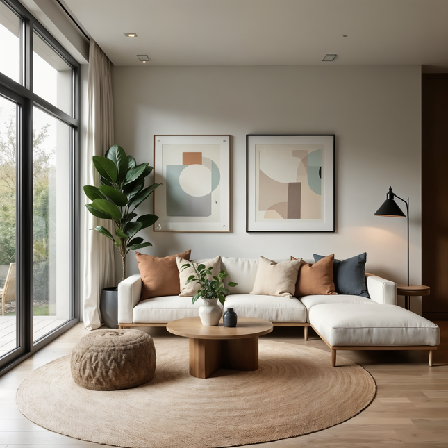 Rond jute vloerkleed naturel