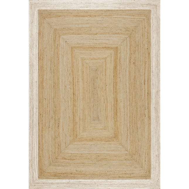 Jute vloerkleed Rechthoek naturel/wit