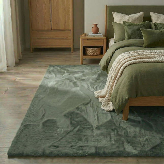 Hoogpolig vloerkleed Extra Zacht Fluffy - Groen