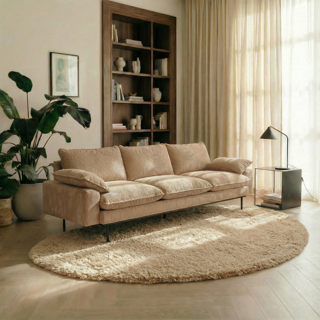 Organisch Hoogpolig vloerkleed Bruin/taupe Nesto