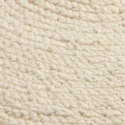 Rond wollen vloerkleed labyrint beige/ivoor gemeleerd