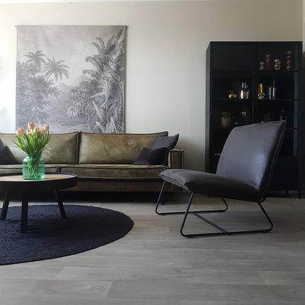 Rond jute vloerkleed Zwart/Antraciet