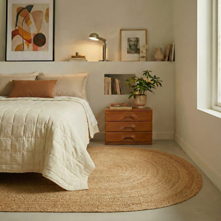 Jute Vloerkleed Ovaal naturel