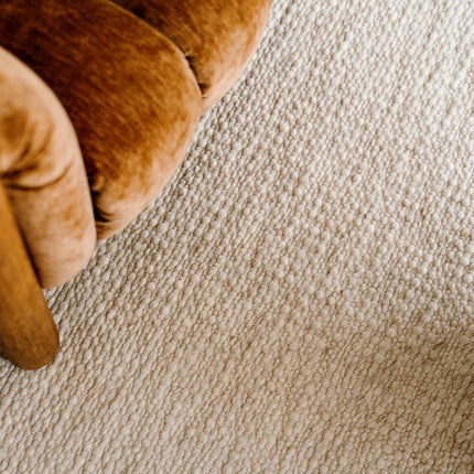 Wollen vloerkleed Beige Gemeleerd Pebble