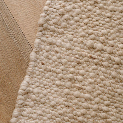 Wollen vloerkleed Beige Gemeleerd Pebble