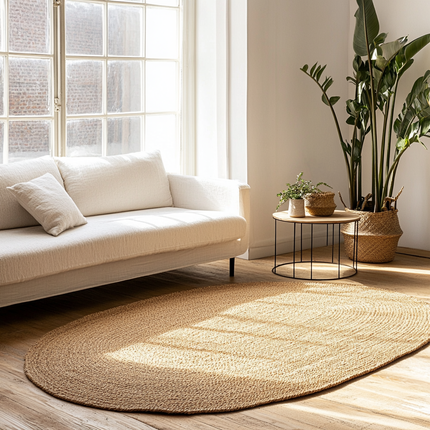 Jute Vloerkleed Ovaal naturel
