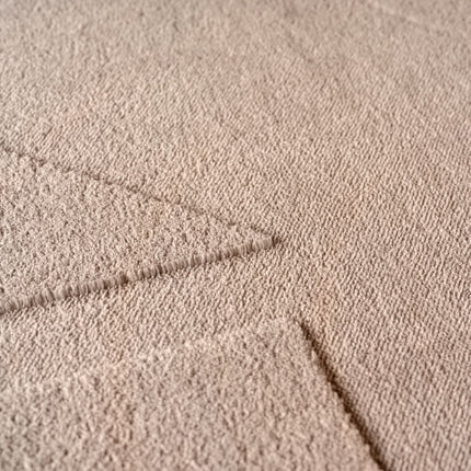 Vloerkleed Scandinavisch taupe hoog/laag donna