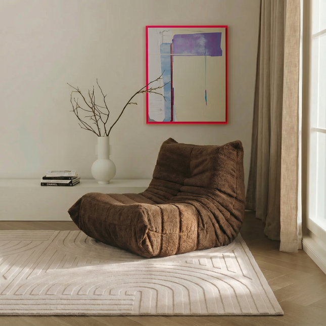 Vloerkleed Scandinavisch Wit hoog/laag Ella
