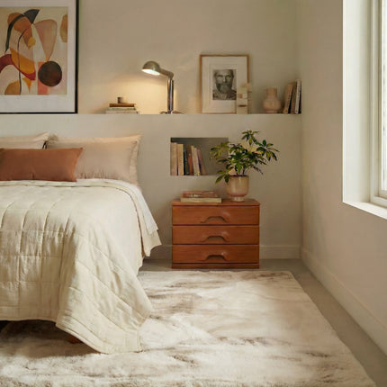 Hoogpolig vloerkleed Extra Zacht Fluffy - Creme