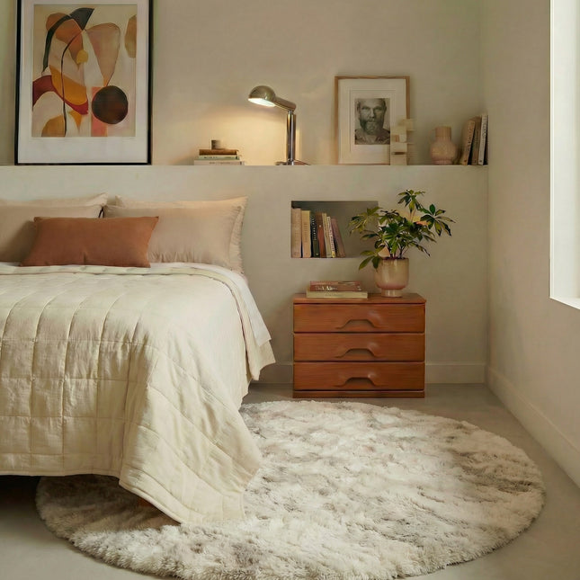 WWYL Woonkamertapijt, pluizig rond woonkamertapijt, mooie harige slaapkamer tapijt, effen kleur tapijt, pluizig antislip harig tapijt (grijs, 100 cm rond WWYL Woonkamertapijt, pluizig rond woonkamertapijt, mooie harige slaapkamer tapijt, effen kleur tapijt, pluizig antislip harig tapijt (grijs, 100 cm rond