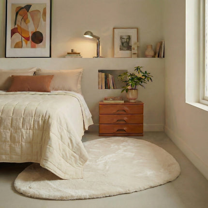 Organisch Hoogpolig vloerkleed Extra Zacht Fluffy - Creme