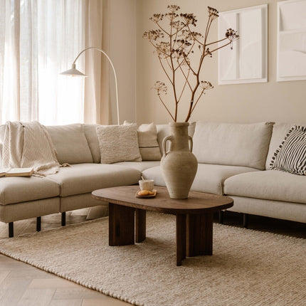 Wollen vloerkleed Beige/Bruin Gotland