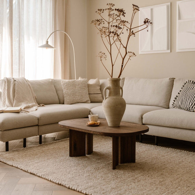 Wollen vloerkleed Beige/Bruin Gotland