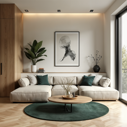 Rond hoogpolig vloerkleed Extra Zacht Fluffy - Groen