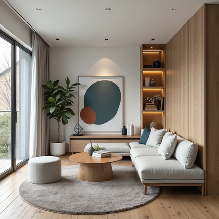 Rond hoogpolig vloerkleed Extra Zacht Fluffy - Beige