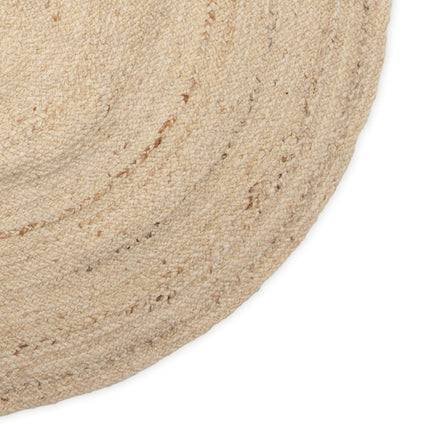 Rond wollen vloerkleed labyrint beige/ivoor gemeleerd