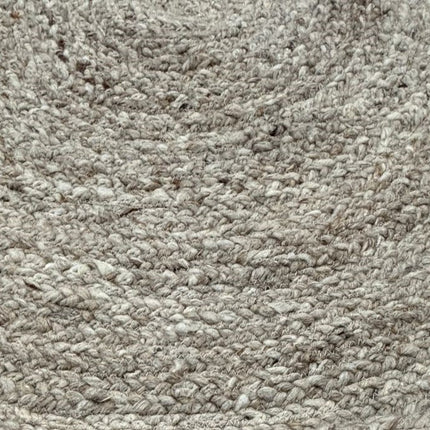 Rond wollen vloerkleed labyrint Grijs mix