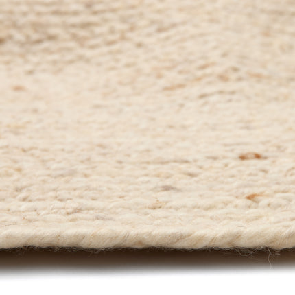 Rond wollen vloerkleed labyrint beige/ivoor gemeleerd