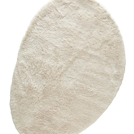 Organisch Hoogpolig vloerkleed Beige/wit Nesto