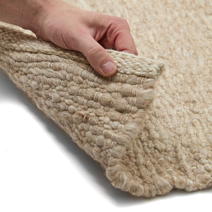 Wollen vloerkleed Bruin Gemeleerd Pebble