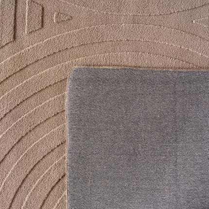 Vloerkleed Scandinavisch taupe hoog/laag Ella