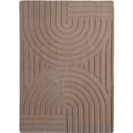 Vloerkleed Scandinavisch taupe hoog/laag Ella