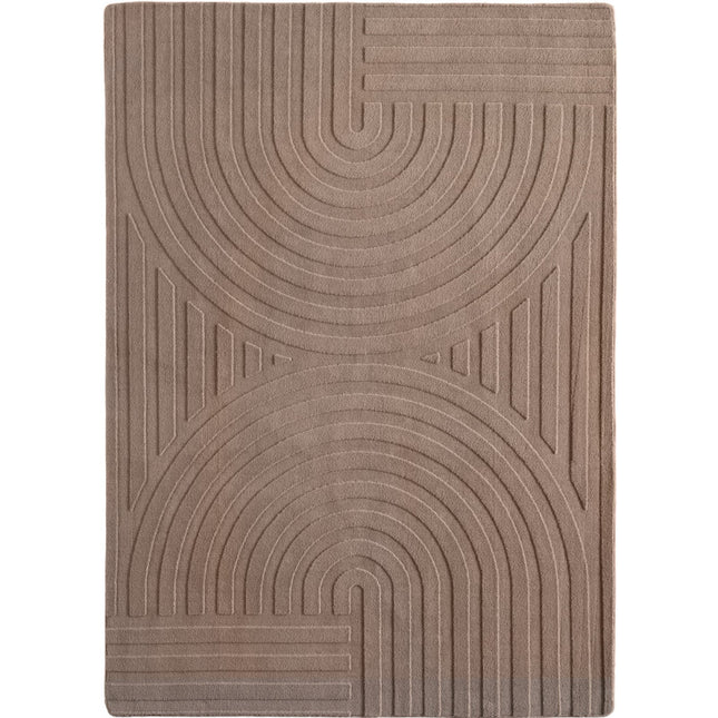 Vloerkleed Scandinavisch taupe hoog/laag Ella