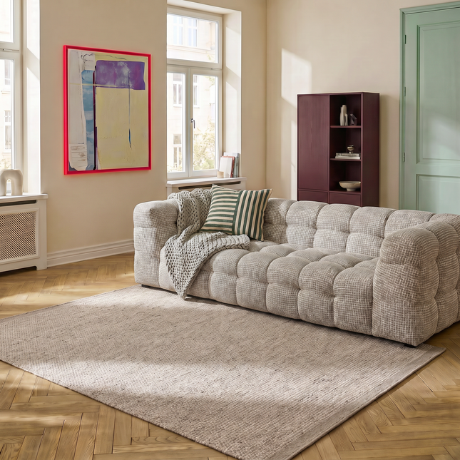 Wollen vloerkleed Taupe Mave