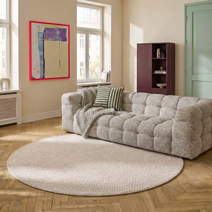 Rond Wollen vloerkleed Wit Mave